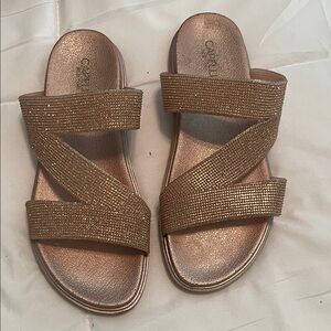 Capelli Shimmering Gold Slide Sandals